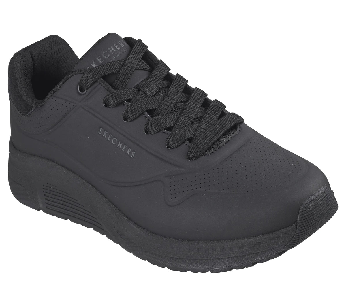"Tenis Skechers negro con amortiguación"