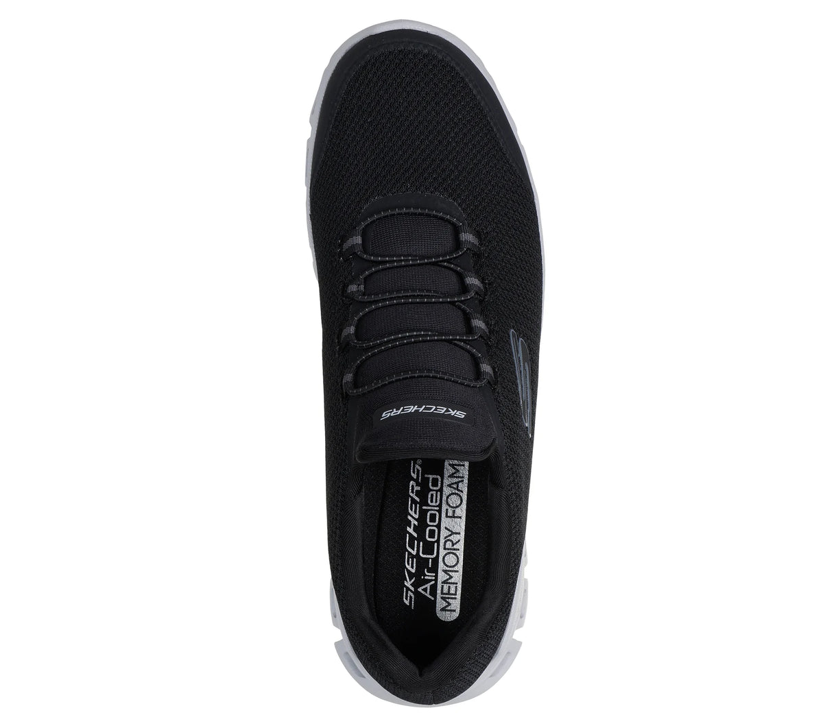 "Tenis Skechers negro con tecnología para caminar"