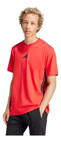 Camiseta Essentials Single Jersey 3 bandas JE6386