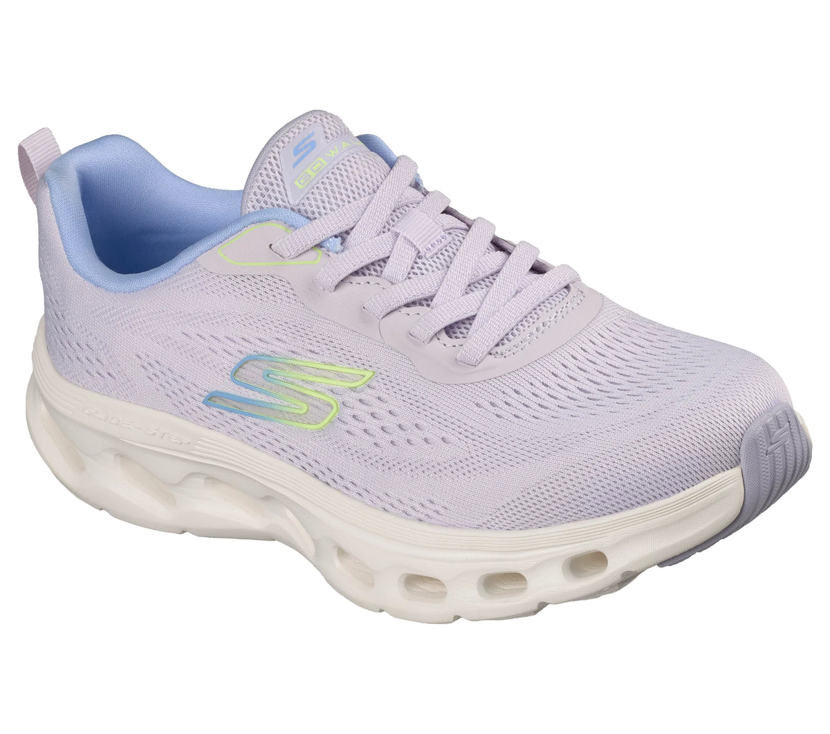 "Tenis Skechers mujer lavanda para caminar"