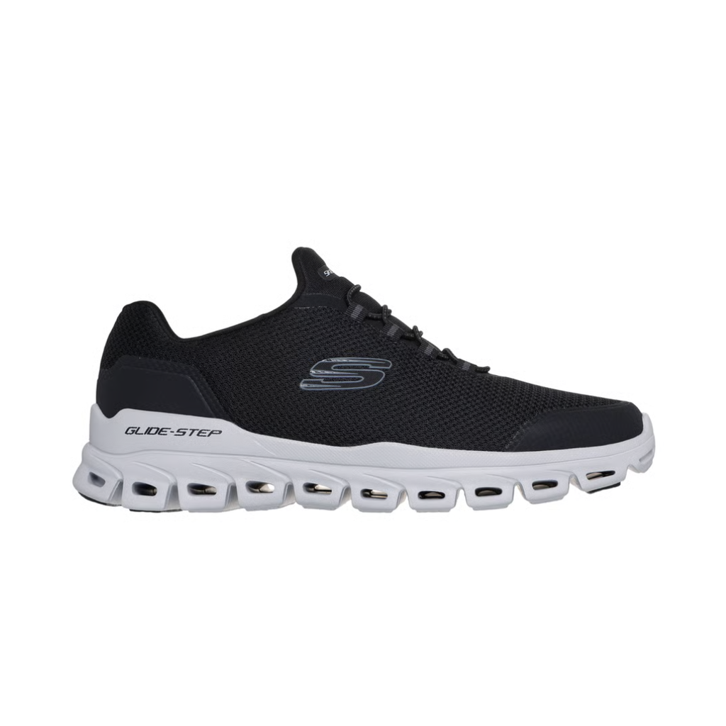 "Tenis Skechers negro con tecnología para caminar"
