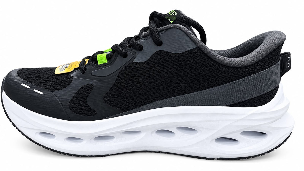 "Tenis Skechers Negro/Gris Hombre para correr"