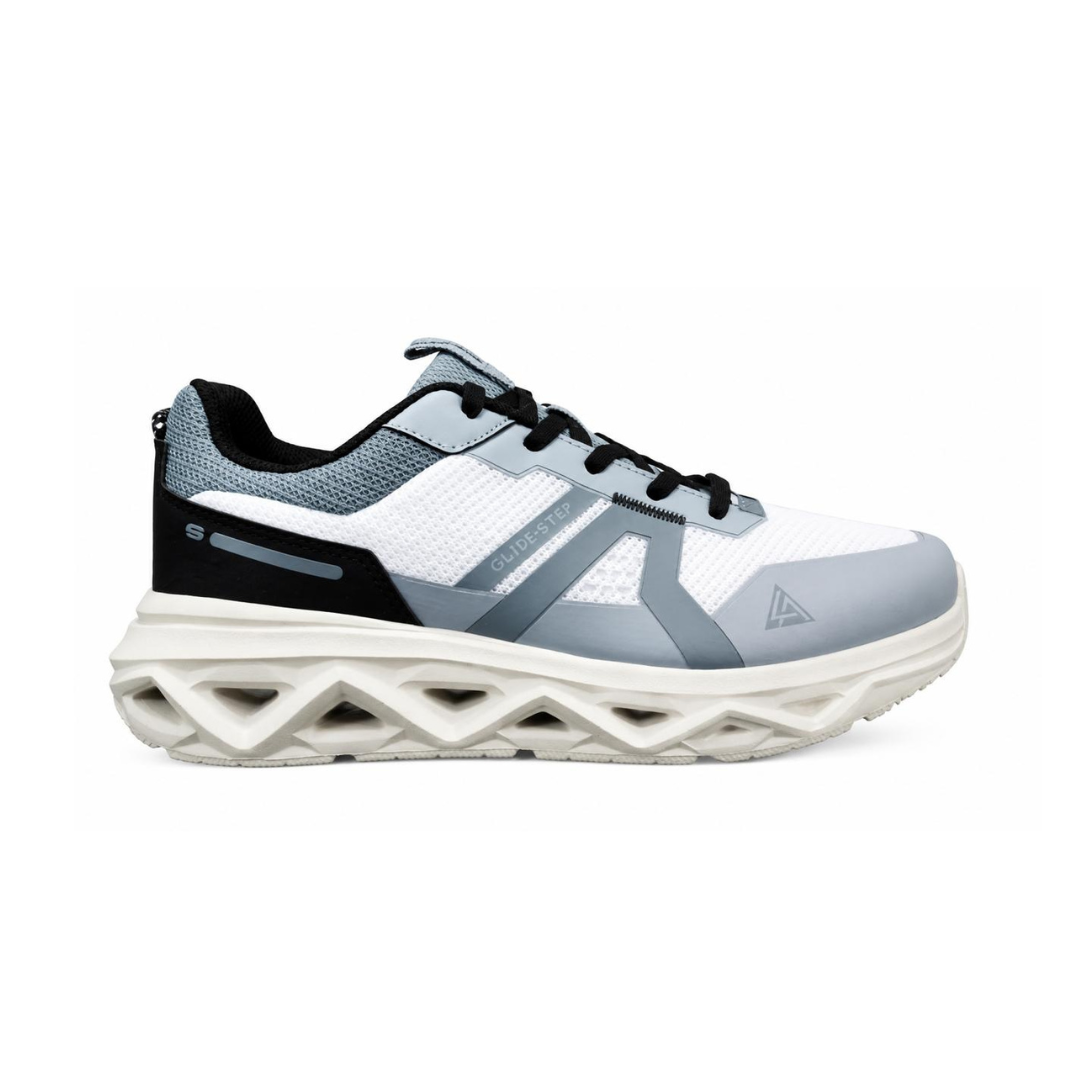 "Tenis Skechers para niños/niñas gris y blanco para el confort diario"