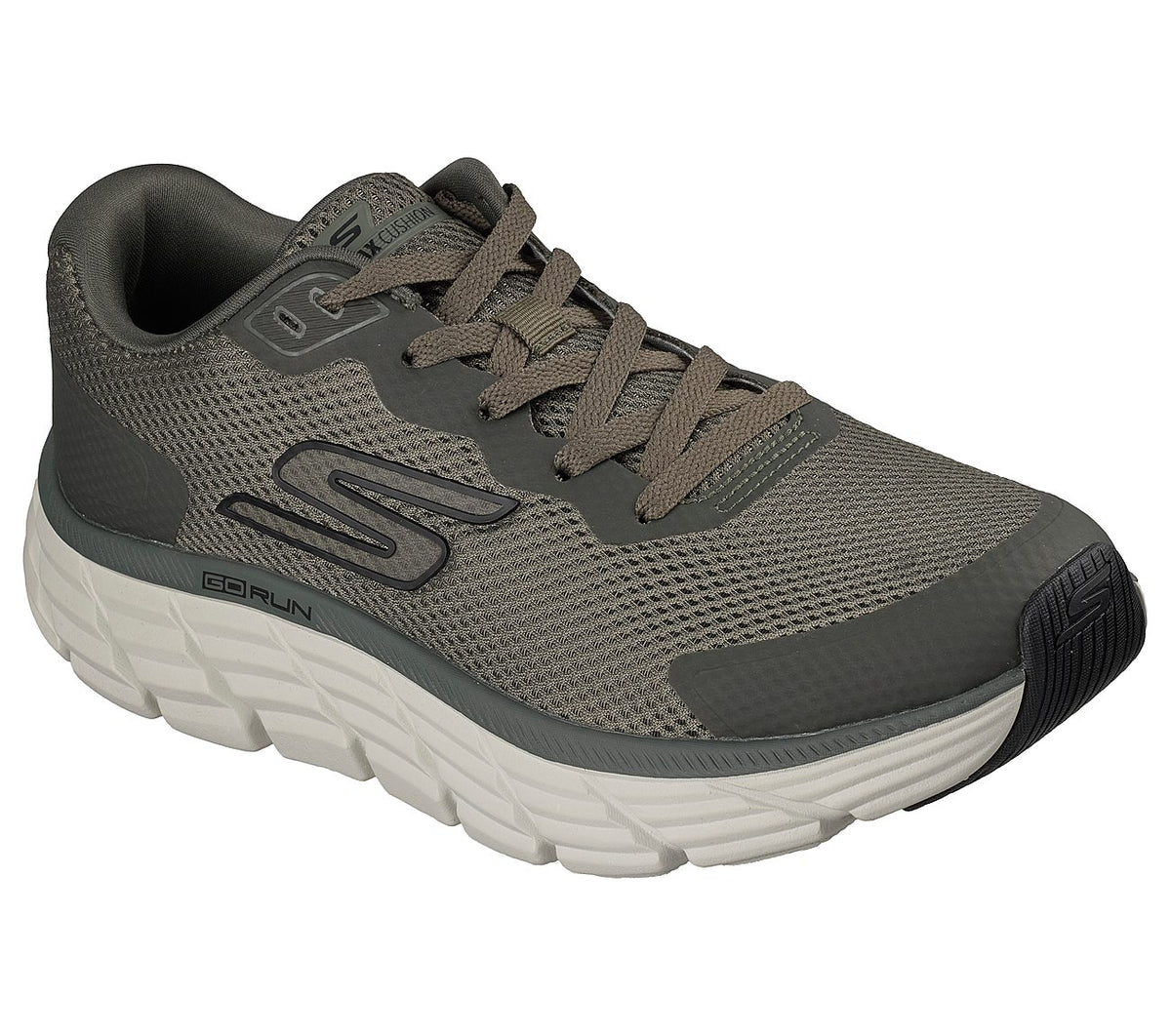 "Tenis Skechers hombre verde oliva para correr"