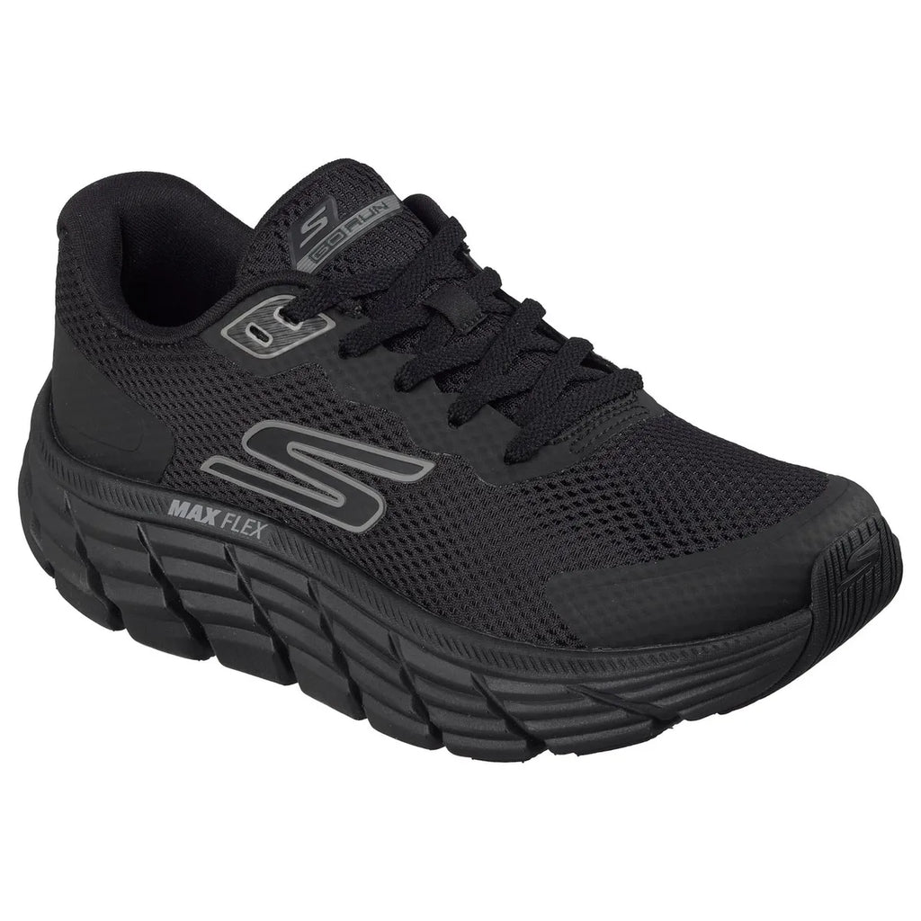 "Skechers Max Flex mujer negro tecnología para caminar y gimnasio"