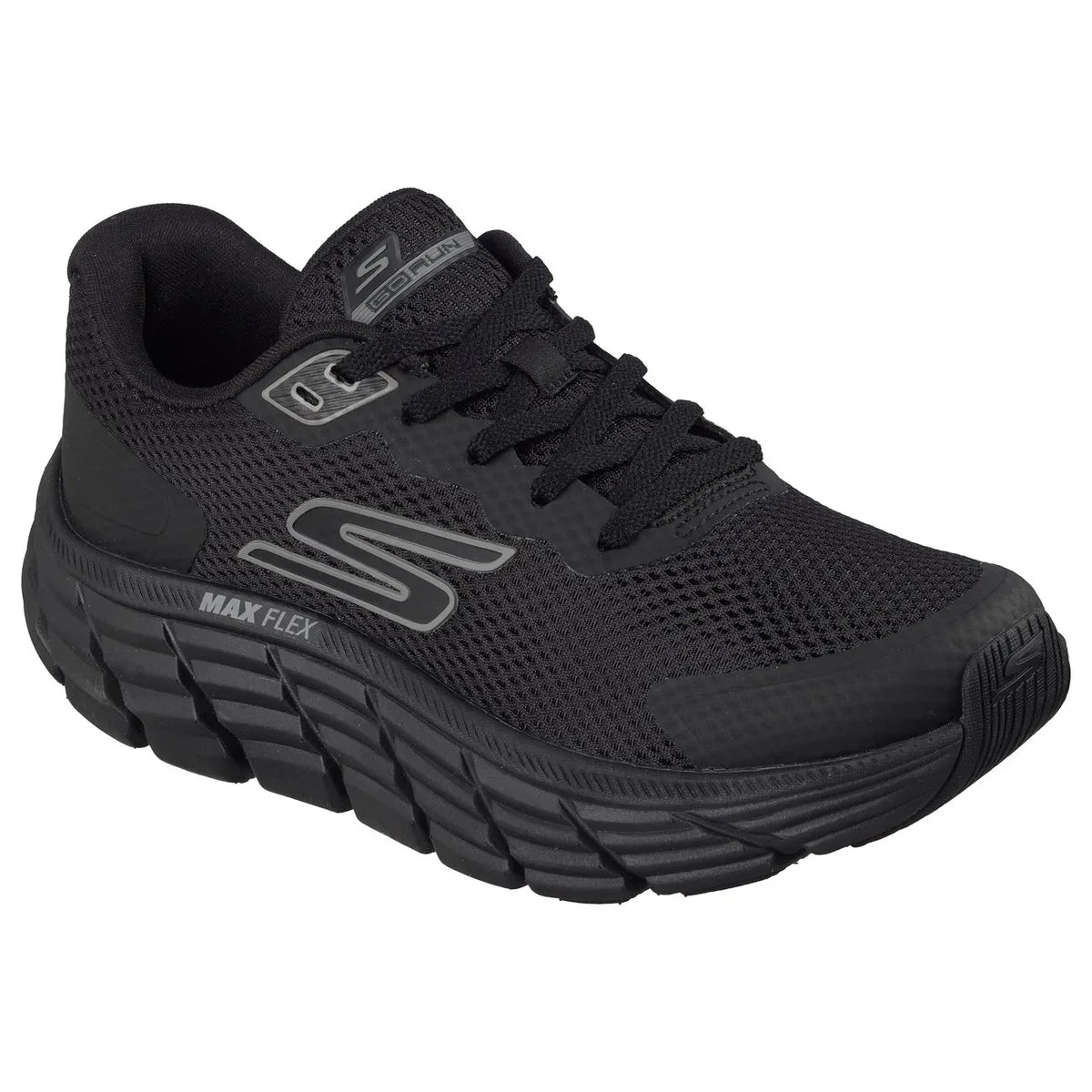 "Skechers Max Flex mujer negro tecnología para caminar y gimnasio"