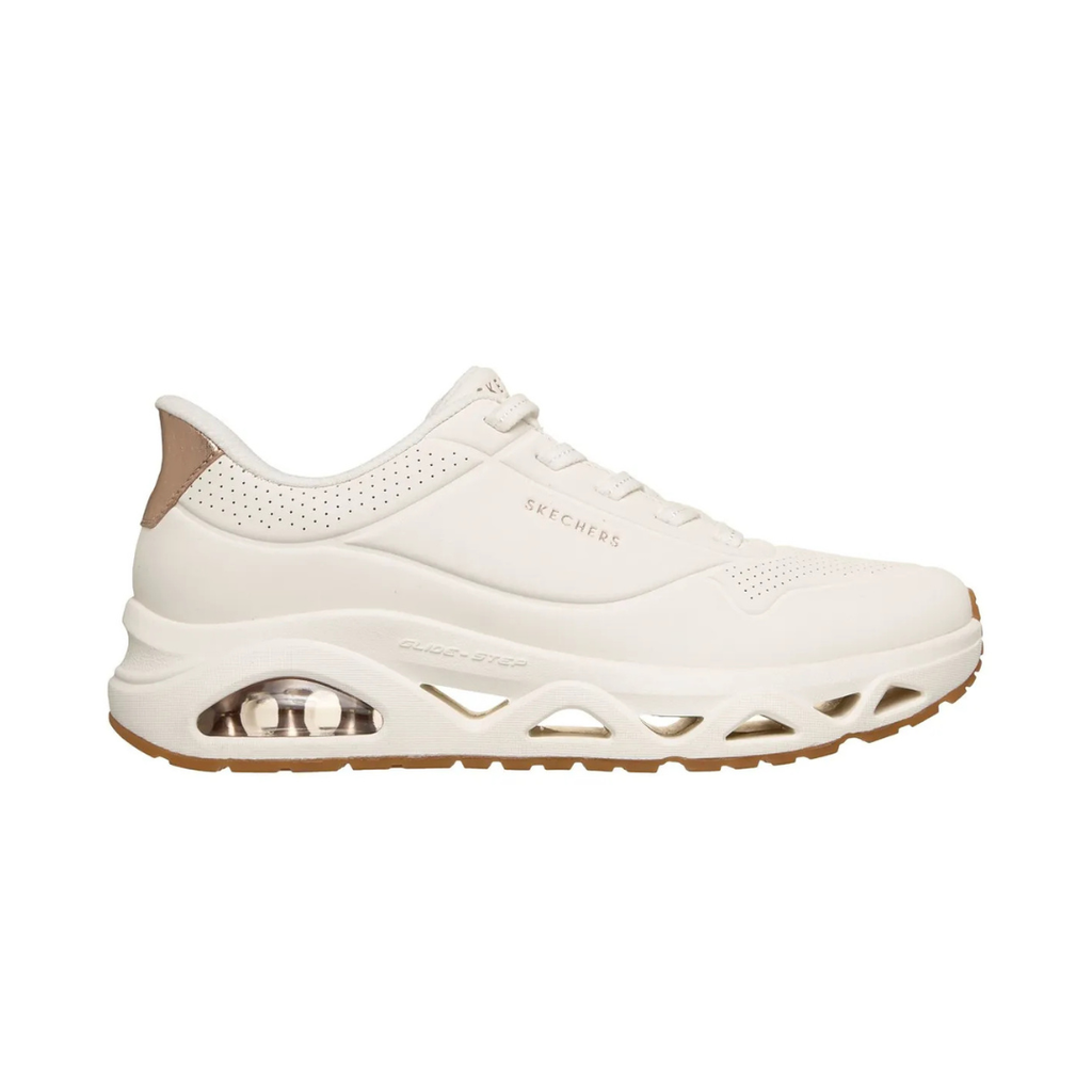 Zapato Skechers Slip-ins UNO Glide-Step blanco vista lateral