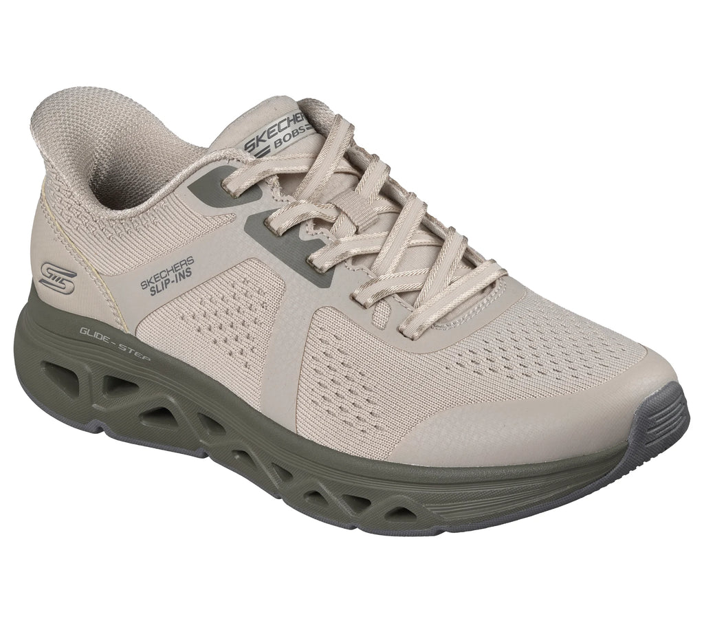 "Tenis Skechers mujer beige para caminar slipins"