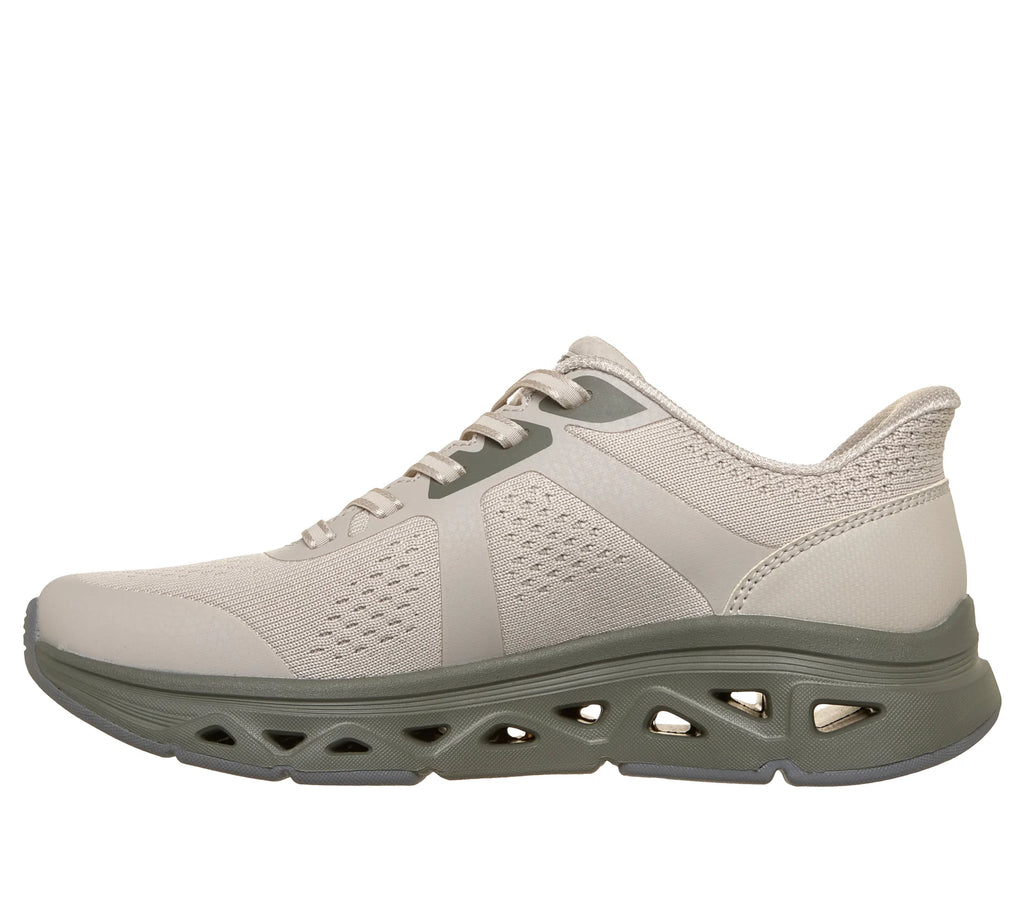 "Tenis Skechers mujer beige para caminar slipins"