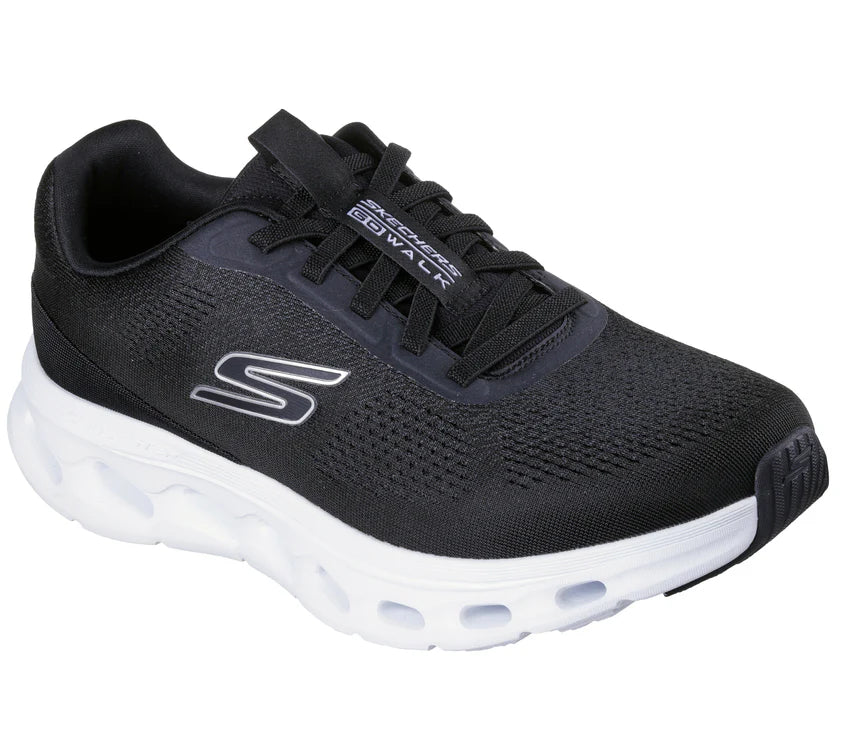 "Skechers go walk glide step hombre negro blanco para caminar amortiguación superior"