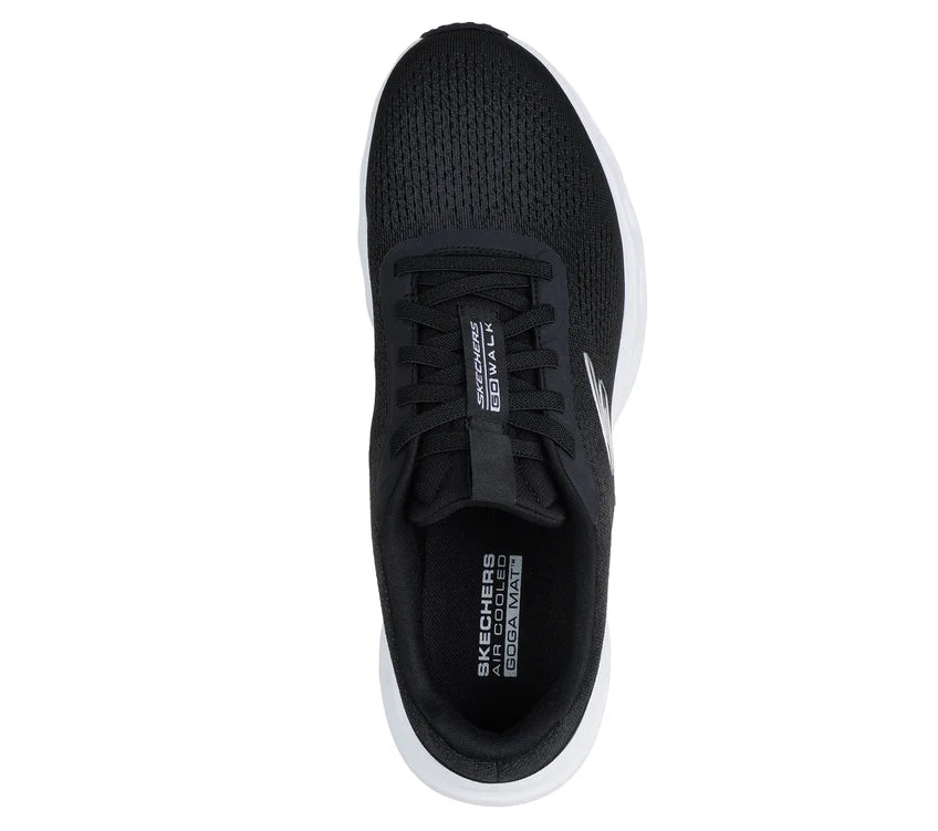 "Skechers go walk glide step hombre negro blanco para caminar amortiguación superior"