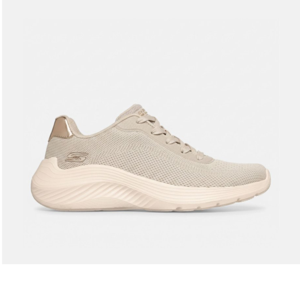 "Skechers bob sport squad waves beige blanco deportivo mujer"