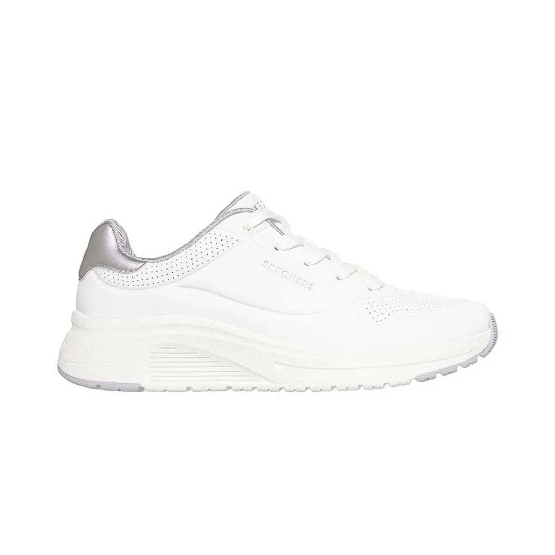 "Tenis Skechers Blanco/Plateado Mujer uso diario"