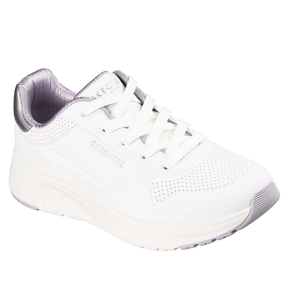 "Tenis Skechers Blanco/Plateado Mujer uso diario"