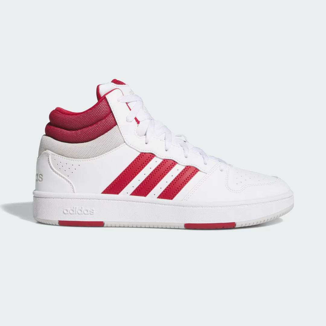 "Tenis hoops unisex blanco rojo uso diario"