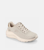 "Skechers bob sport squad waves beige blanco deportivo mujer"