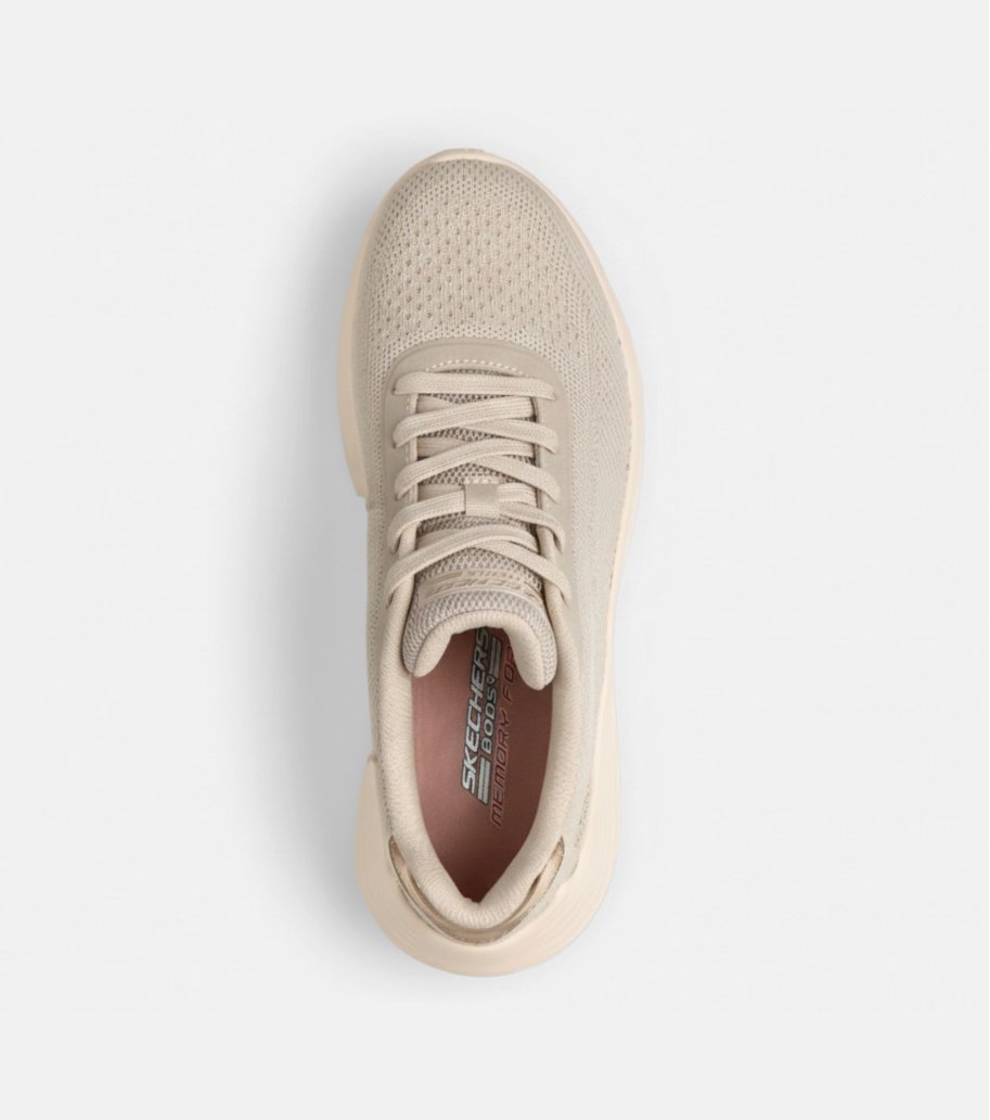 "Skechers bob sport squad waves beige blanco deportivo mujer"